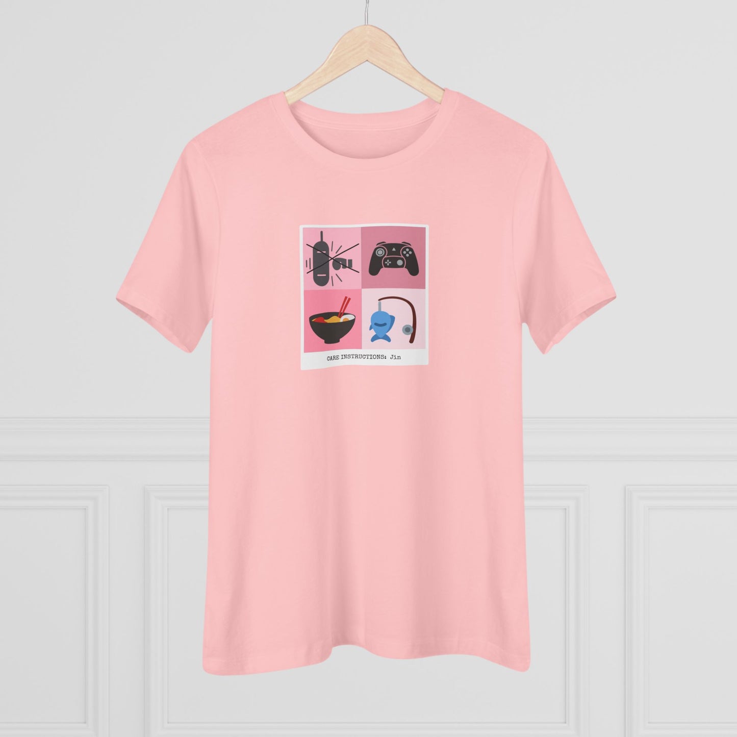 Jin Women's Tee - Funny Fanmade BTS Merch - Care Instructions - Soft Jersey T-Shirt
