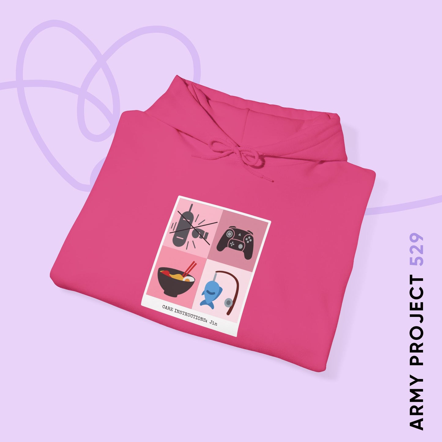 Jin Hoodie - Funny Fanmade BTS Merch - Care Instructions - Cozy Unisex Sweatshirt