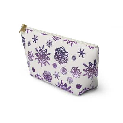 OT7 Cosmetics Bag - Secret Snowflakes (White) - Fanmade BTS Toiletry Bag - Flat Bottom Zipper Pouch