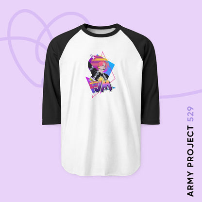 Jimin Baseball Tee - Fanmade BTS Retro Series - 80s Pop Aesthetic - 3/4 Sleeve Unisex T-Shirt
