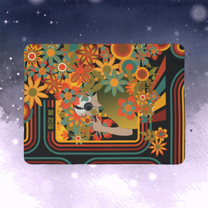 Namjoon Throw Blanket - Retro Series - 70s Muted Floral Aesthetic - Cozy Fleece Sherpa Blanket