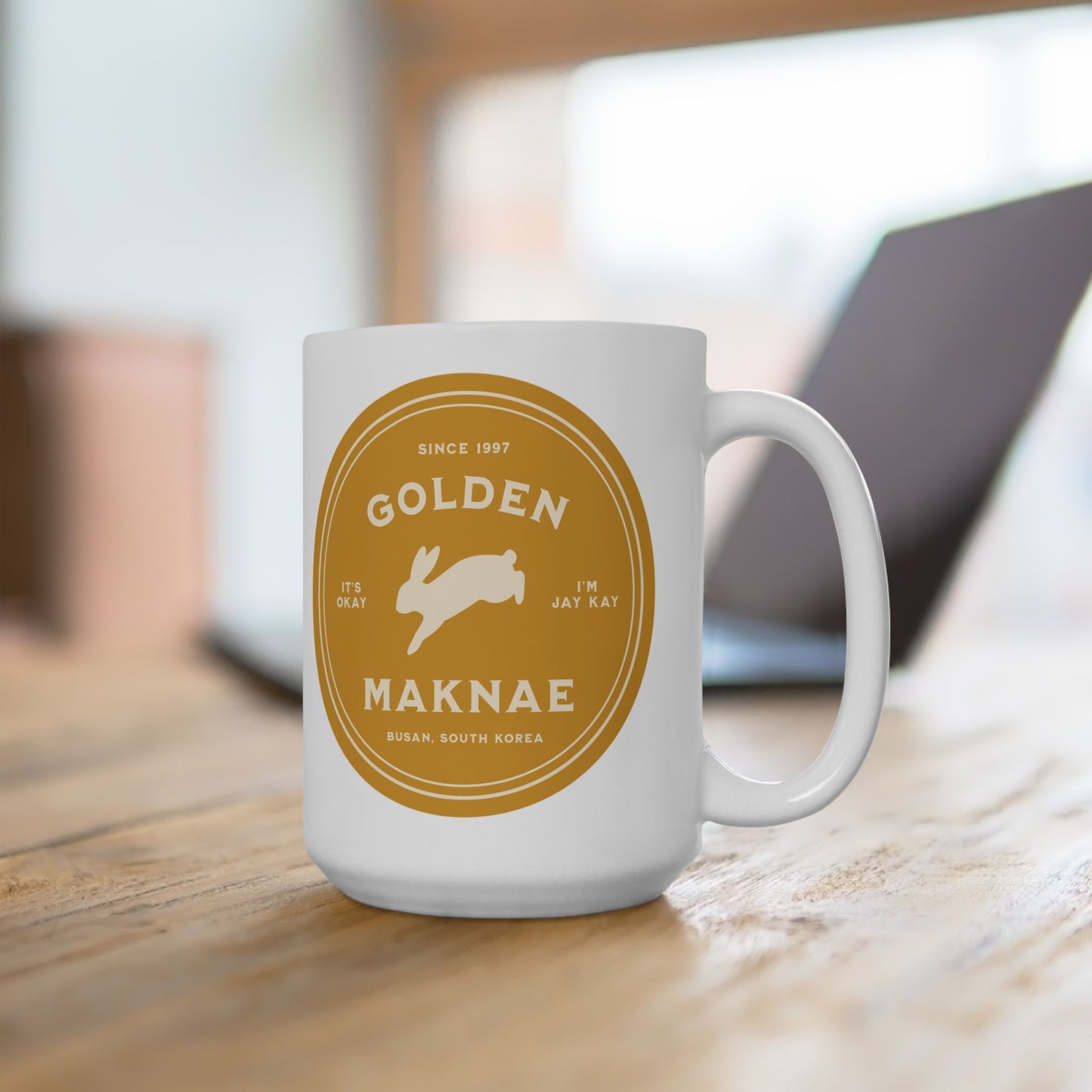 Golden Maknae Medallion Series 15oz Ceramic Coffee Mug