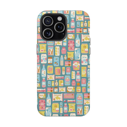 Sweet Pastel Korean Snacks Magnetic Tough Phone Case - Cute K-Pop Merch - iPhone, Galaxy, Pixel Cover