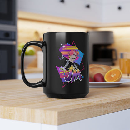 Jimin Coffee Mug - Fanmade BTS Retro Series - 80s Pop Aesthetic - 15 oz Ceramic