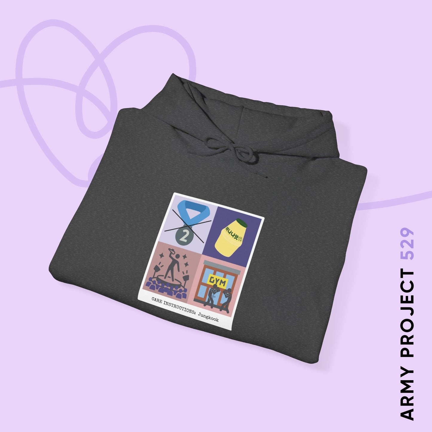 Jung Kook Hoodie - Funny Fanmade BTS Merch - Care Instructions - Cozy Unisex Sweatshirt