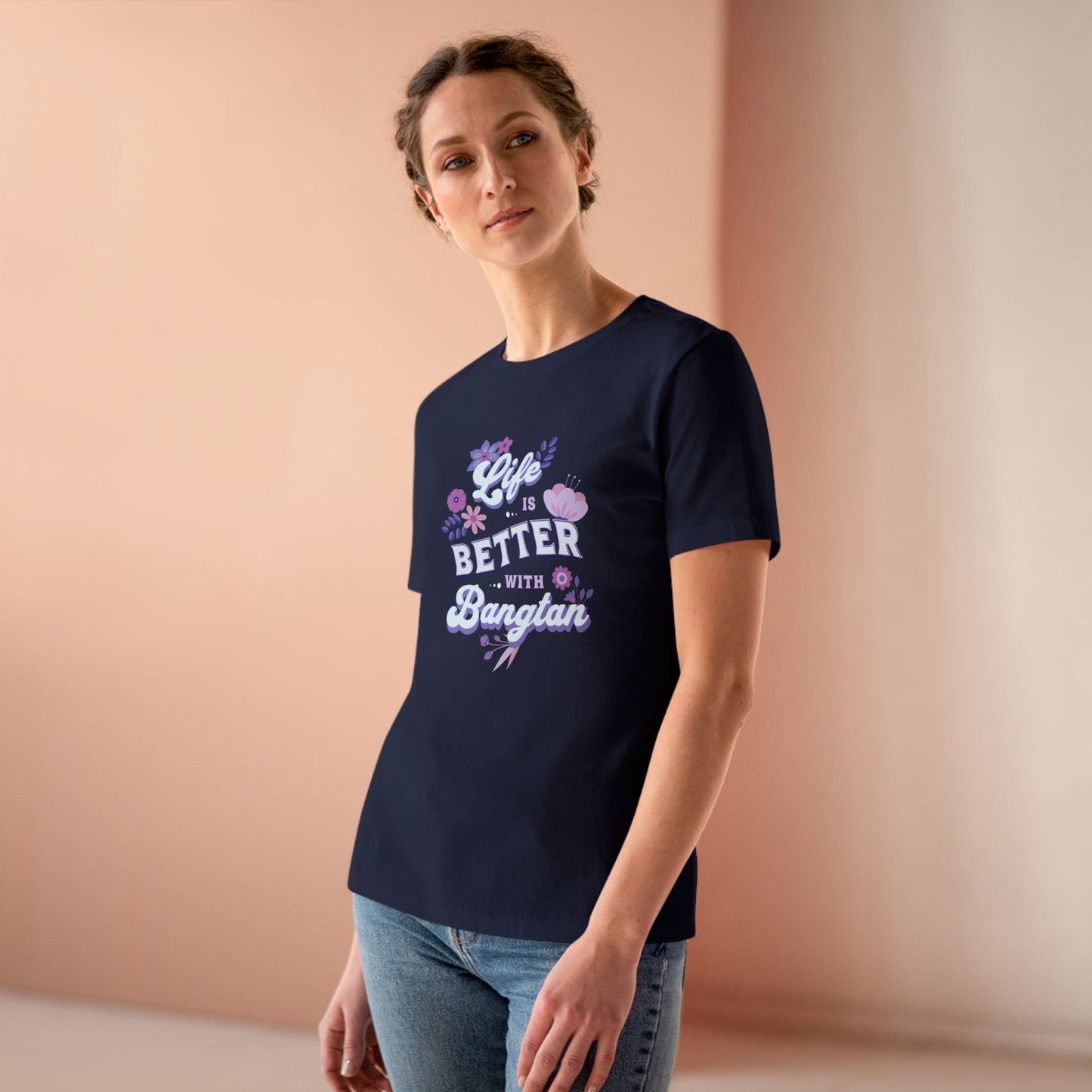 OT7 Women's Tee - Life is Better with Bangtan - Fanmade BTS Merch - Soft Jersey T-Shirt