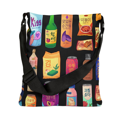 Bright & Bold Korean Snacks Adjustable Tote Bag