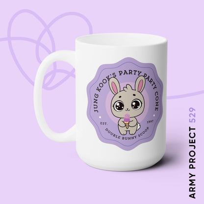 Jung Kook Coffee Mug - Cute Fanmade BTS Merch - Jung Kook's Party Party Cone - 15 oz Ceramic