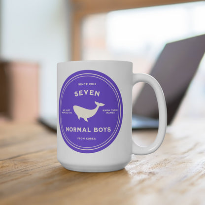 Seven Normal Boys Badge Series 15oz Ceramic Coffee Mug
