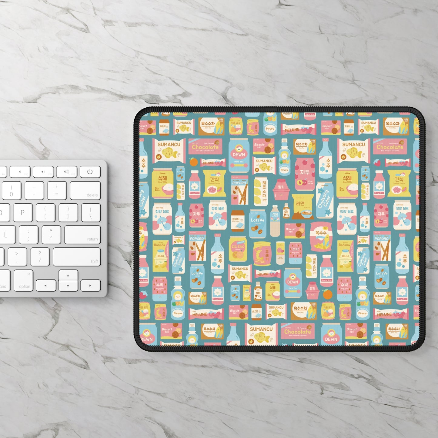 Sweet Pastel Korean Snacks Mouse Pad - Cute K-Pop Desk Accessories