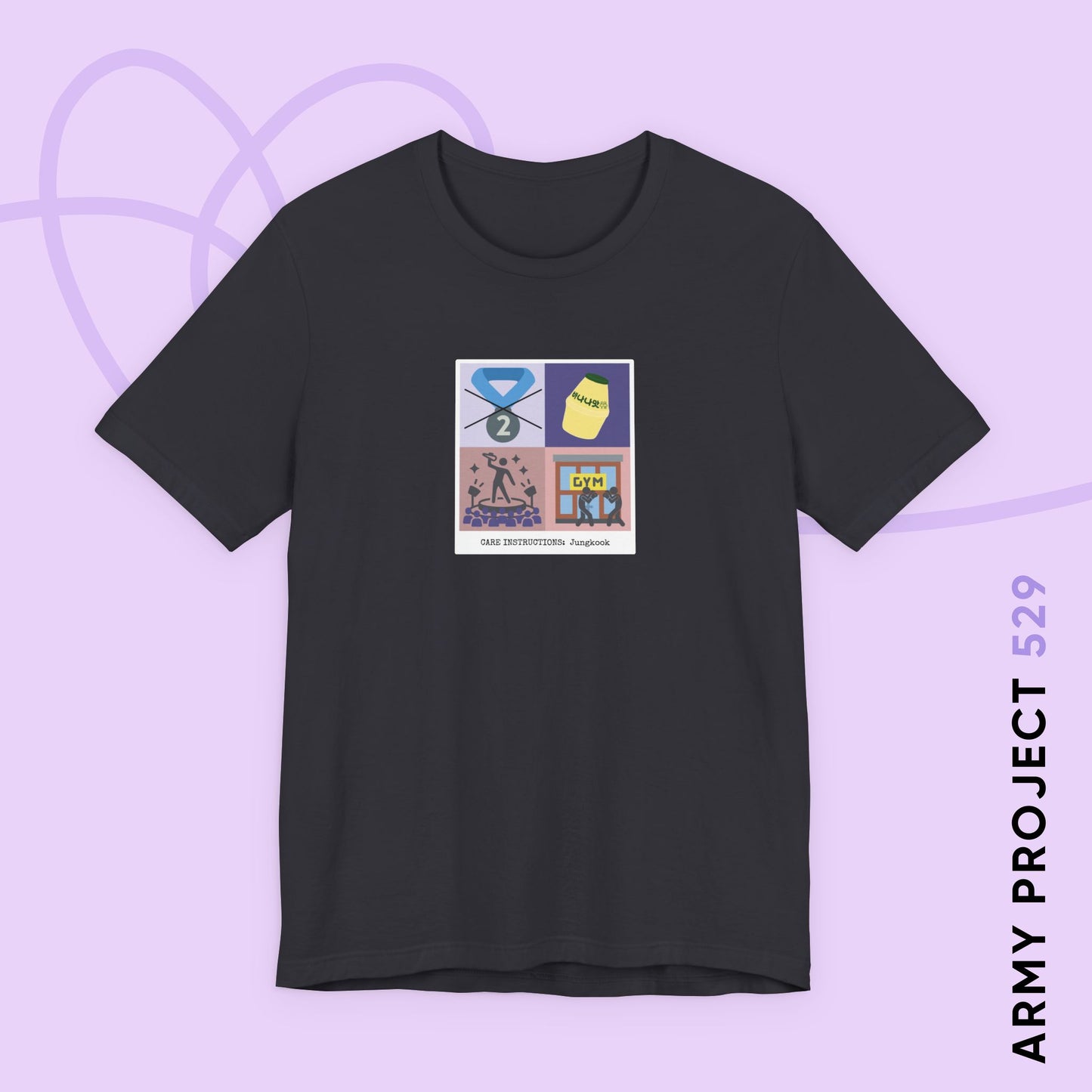 Jung Kook Short Sleeve Shirt - Funny Fanmade BTS Merch - Care Instructions - Soft Unisex T-Shirt