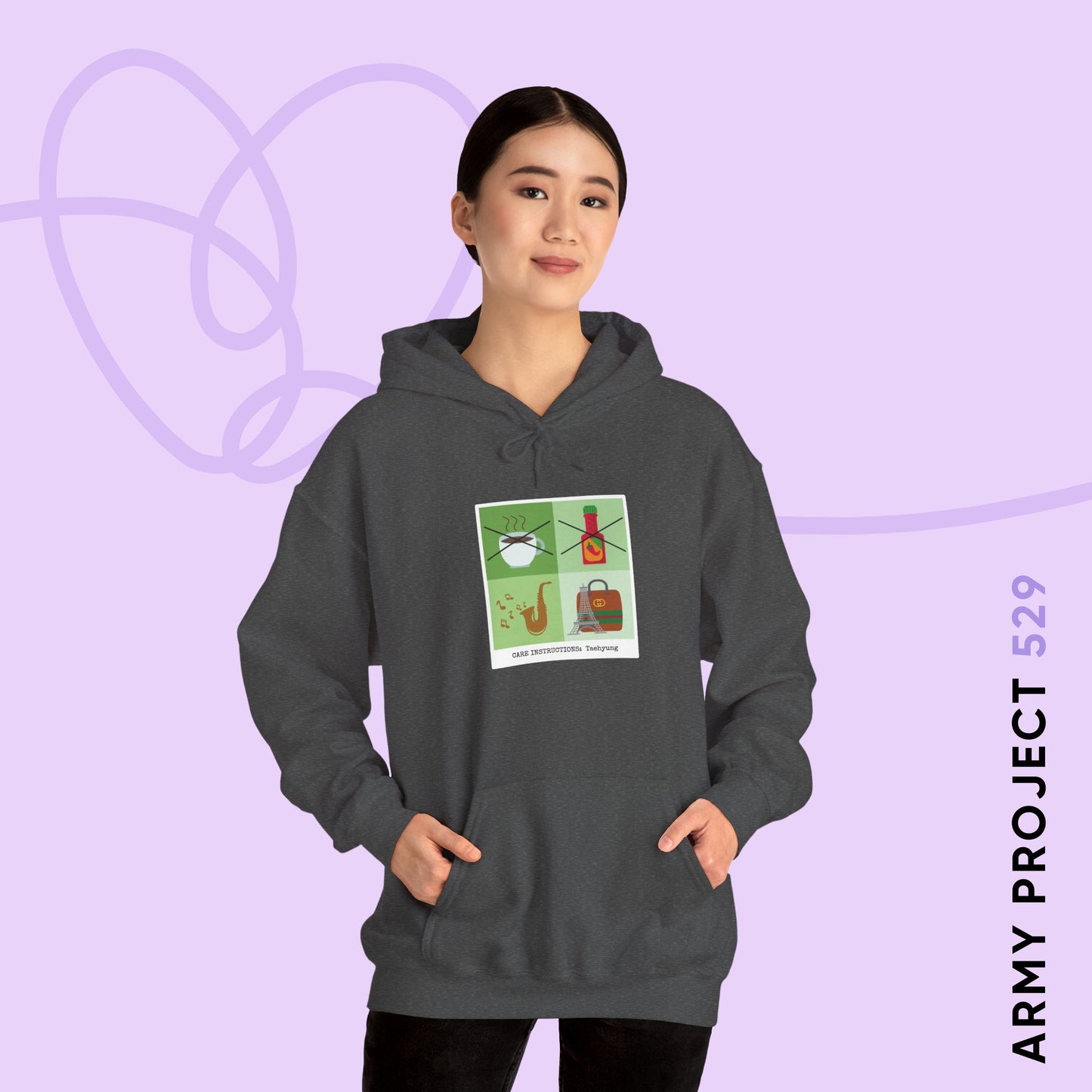 Taehyung Hoodie - Funny Fanmade BTS Merch - Care Instructions - Cozy Unisex Sweatshirt