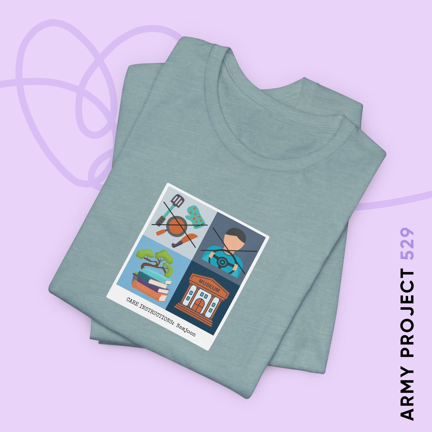 Namjoon Short Sleeve Shirt - Funny Fanmade BTS Merch - Care Instructions - Soft Unisex T-Shirt