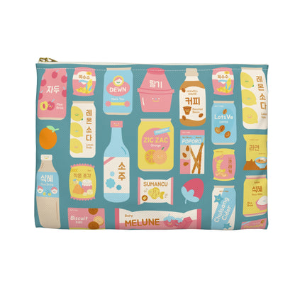 Sweet Pastel Korean Snacks Accessory Pouch