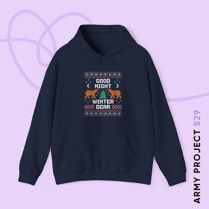 Taehyung Hoodie - Good Night Winter Bear - Fanmade BTS Merch - Cozy Unisex Sweatshirt