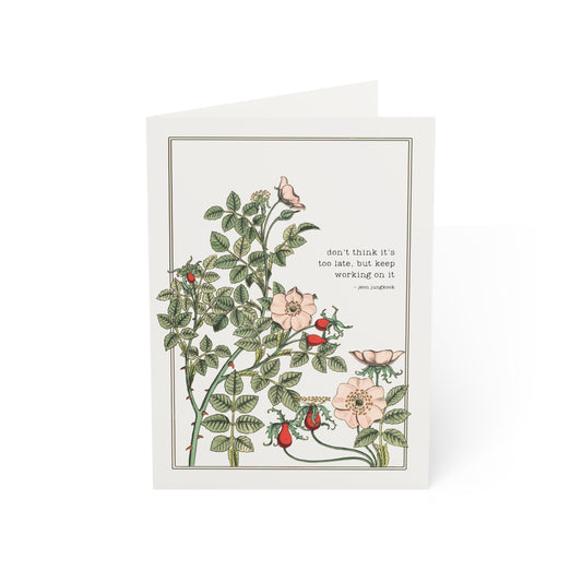 Fanmade BTS Greeting Card - Jung Kook Motivational Quote - Vintage Floral Artwork