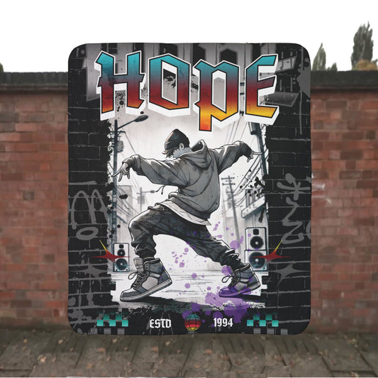 Hobi 1990s Hip-Hop Retro Sherpa Fleece Blanket