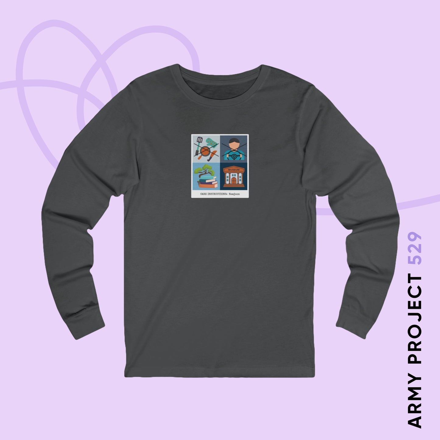 Namjoon Long Sleeve Shirt - Funny Fanmade BTS Merch - Care Instructions - Soft Unisex T-Shirt