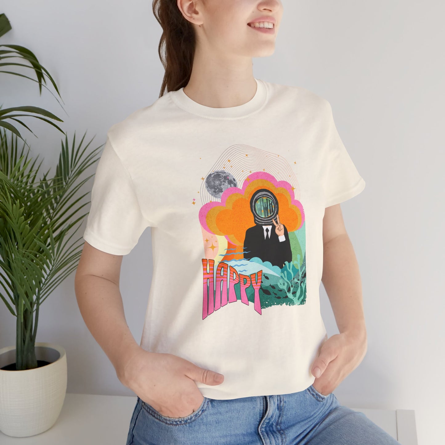 Jin 1960s Retro Unisex Jersey Short Sleeve Tee