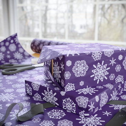 OT7 Wrapping Paper - Secret Snowflakes (Purple) - Subtle Fanmade BTS Merch - ARMY Gift Wrap