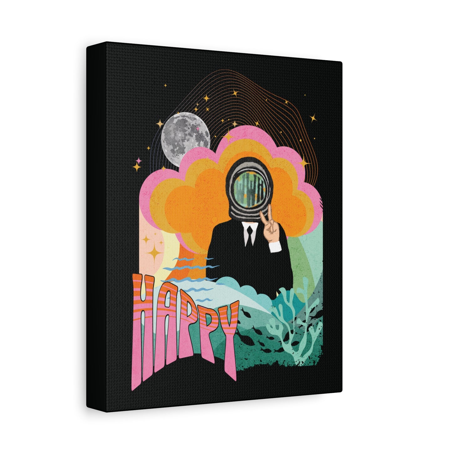 Jin Canvas Wall Art - Fanmade BTS Retro Series - 60s Mod Aesthetic - Framed Wall Decor