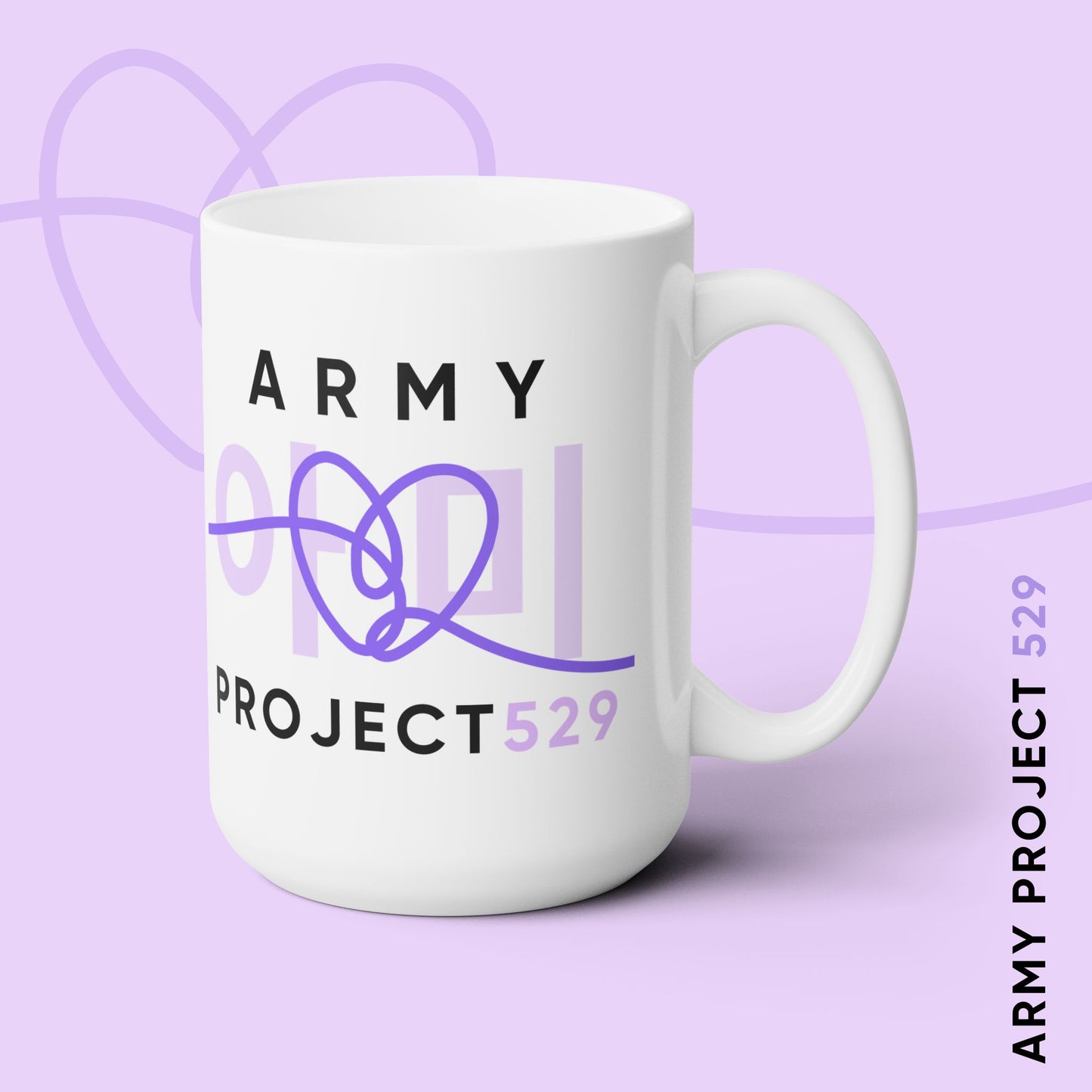 ARMY Project 529 Logo 15oz White Ceramic Coffee Mug