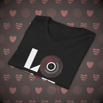 OT7 V-Neck Shirt - Love Record - Unisex Jersey T-Shirt