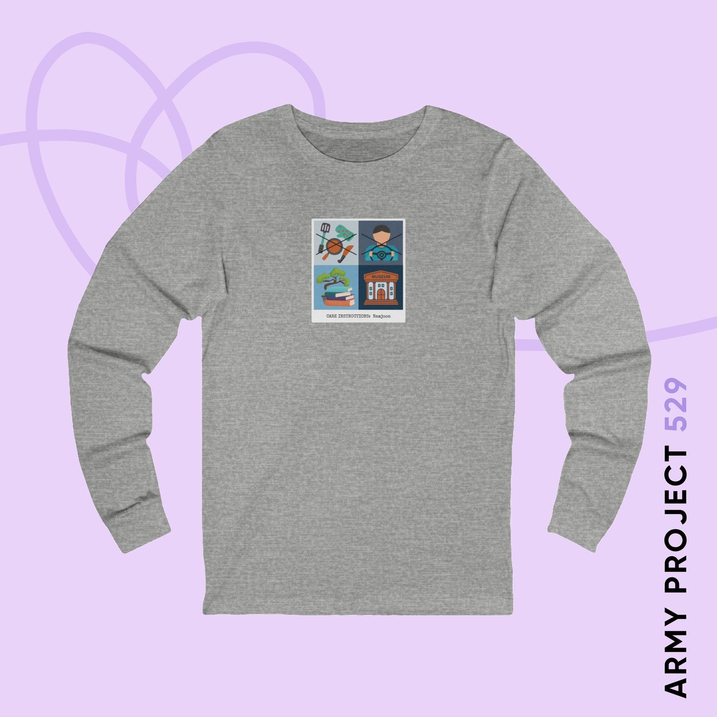 Namjoon Long Sleeve Shirt - Funny Fanmade BTS Merch - Care Instructions - Soft Unisex T-Shirt