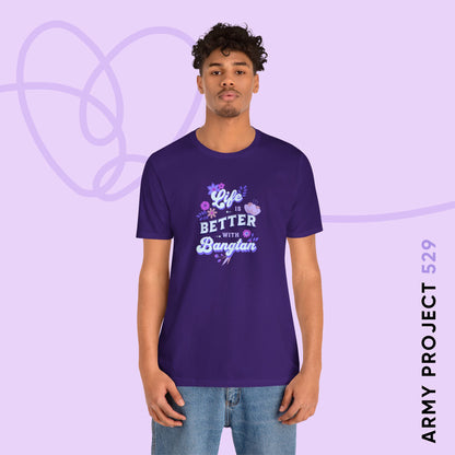 OT7 Short Sleeve Shirt - Life is Better with Bangtan - Fanmade BTS Merch - Soft Unisex T-Shirt