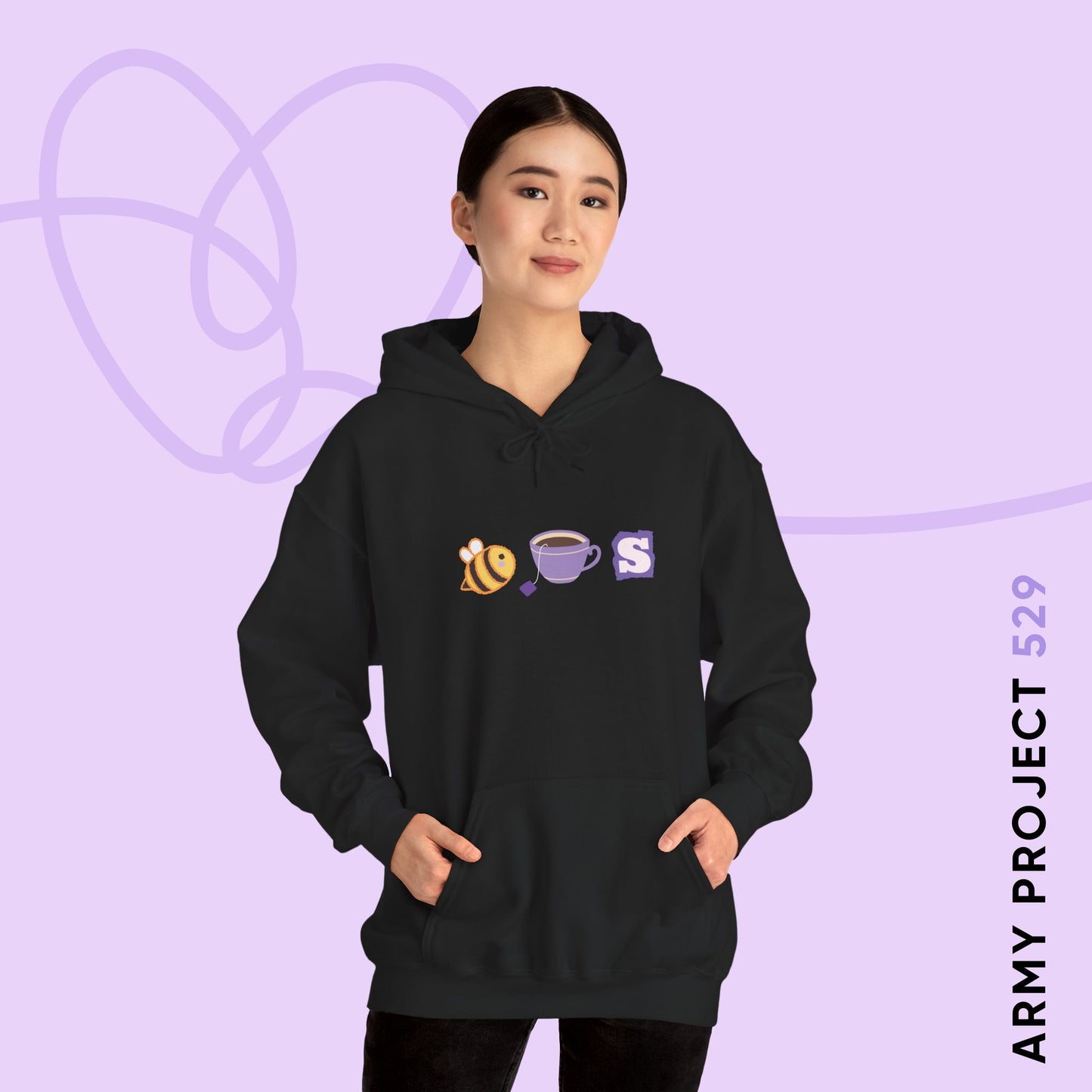 OT7 Hoodie - Bee Tea Ess - Fanmade BTS Merch - Cozy Unisex Sweatshirt