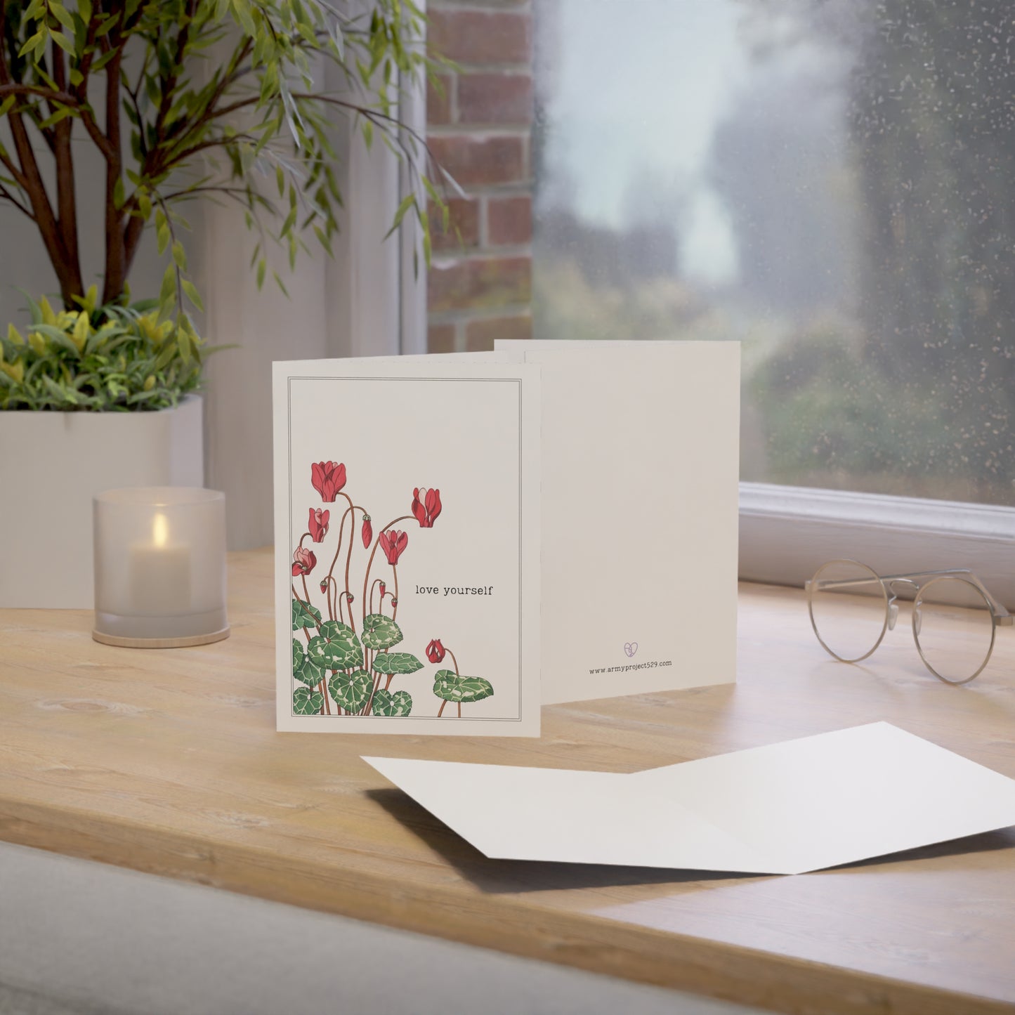 Fanmade BTS Greeting Card - "Love Yourself" Encouragement Card - Vintage Floral Artwork