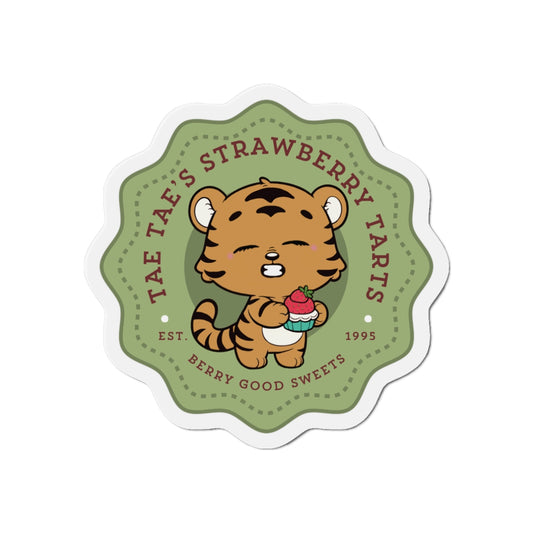 Taehyung Fridge Magnet - Cute Fanmade BTS Merch - Tae Tae's Strawberry Tarts - Subtle ARMY Decor