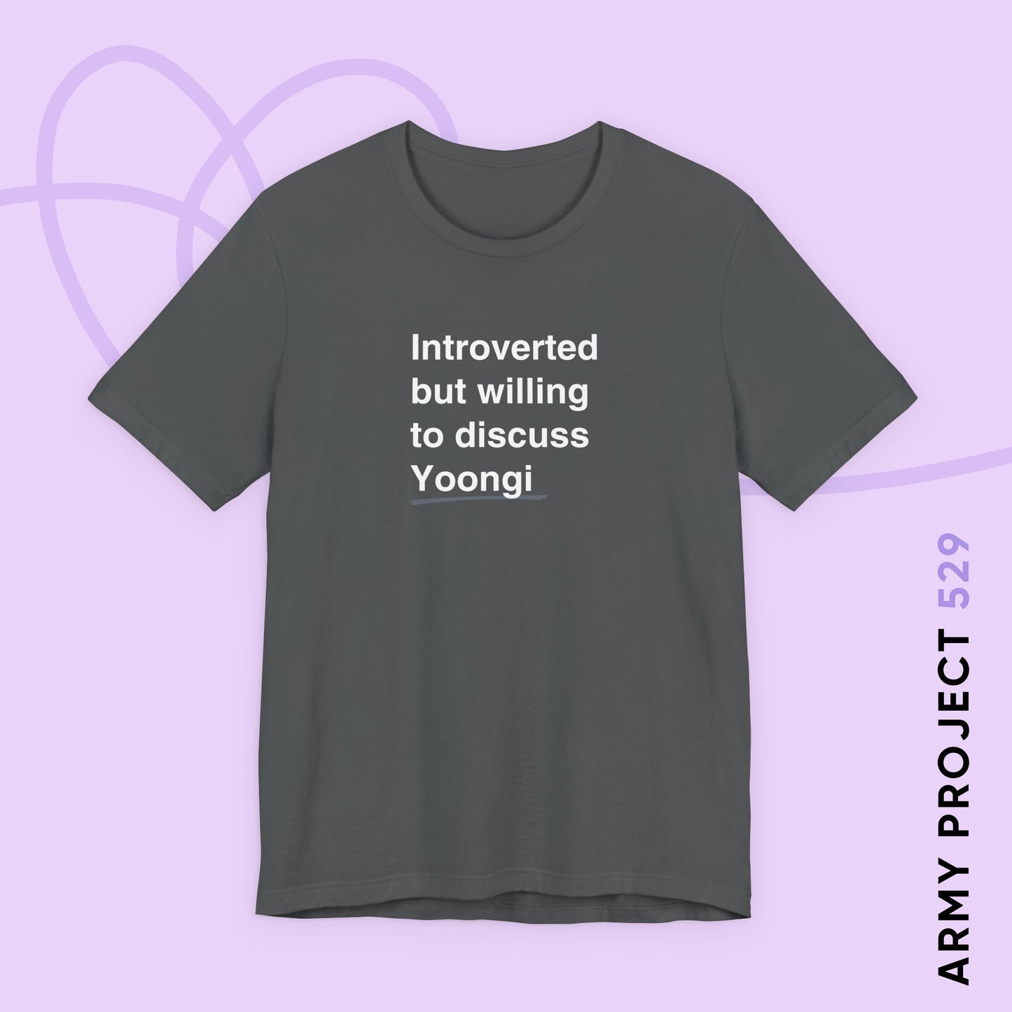Yoongi Bias Shirt - Introverted But Willing to Discuss Yoongi - Fanmade BTS Merch - Unisex Jersey T-Shirt