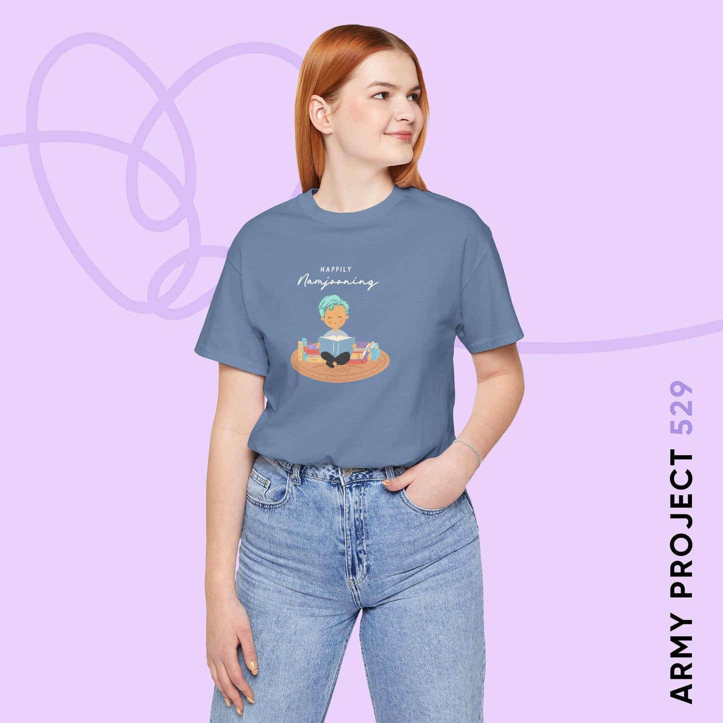 Namjoon Short Sleeve Shirt - Happily Namjooning - Fanmade BTS Merch - Unisex Jersey T-Shirt