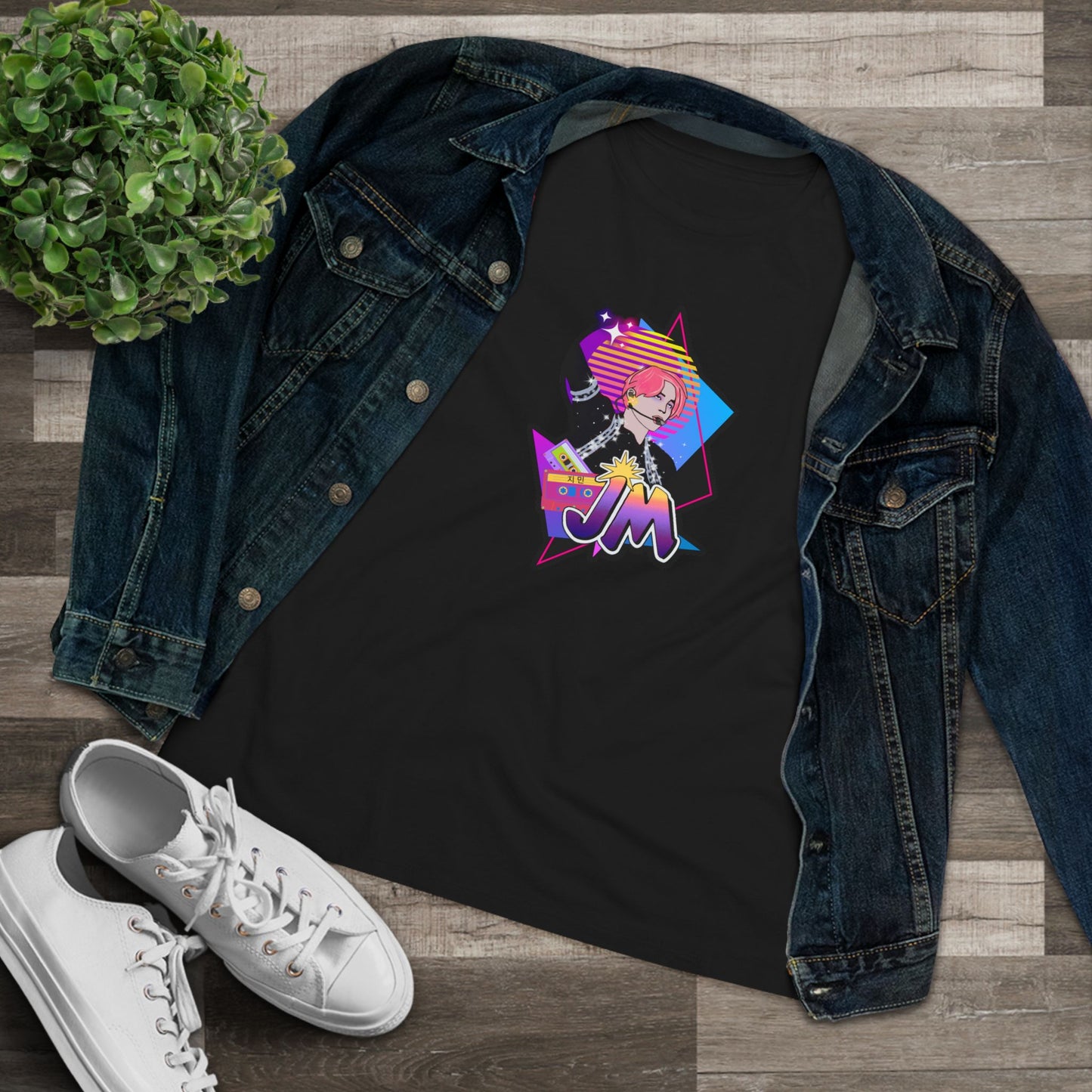 Jimin 1980s Retro Series Women's Relaxed Jersey Short Sleeve Tee