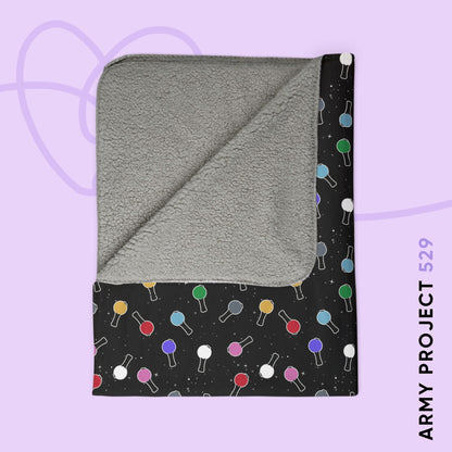 Ma City Map Lightstick Fleece Sherpa Blanket