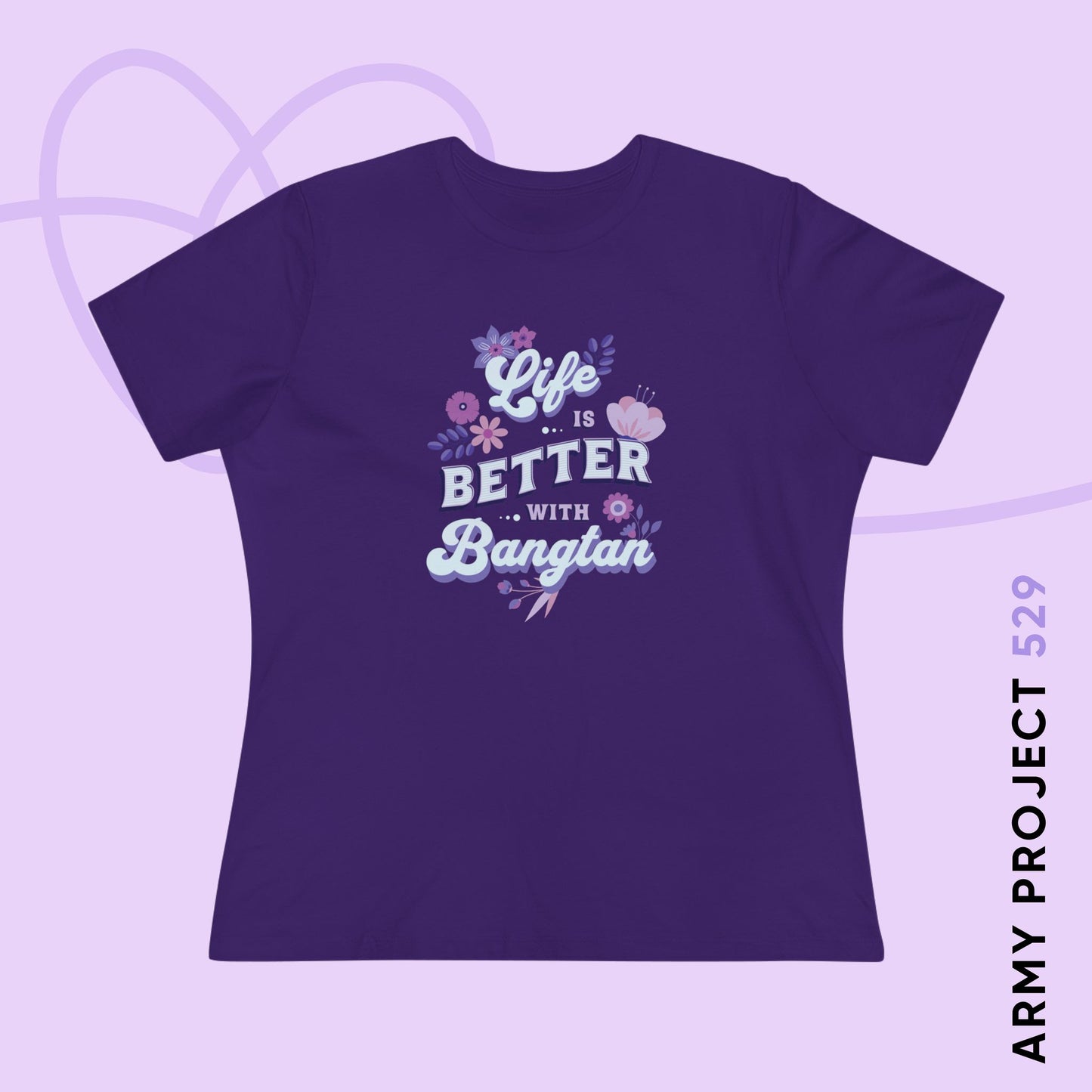OT7 Women's Tee - Life is Better with Bangtan - Fanmade BTS Merch - Soft Jersey T-Shirt
