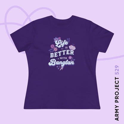 OT7 Women's Tee - Life is Better with Bangtan - Fanmade BTS Merch - Soft Jersey T-Shirt