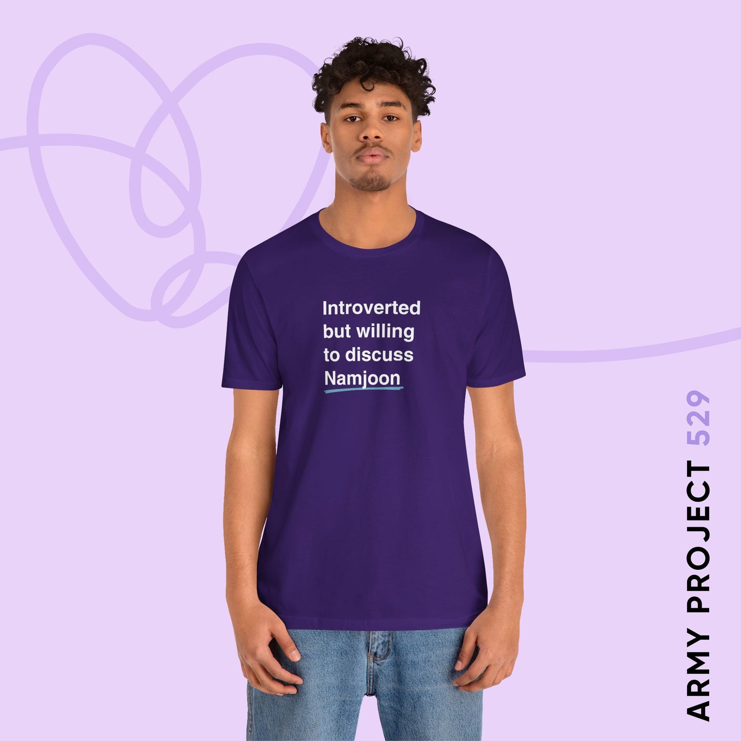 Namjoon Bias Shirt - Introverted But Willing to Discuss Namjoon - Fanmade BTS Merch - Unisex Jersey T-Shirt