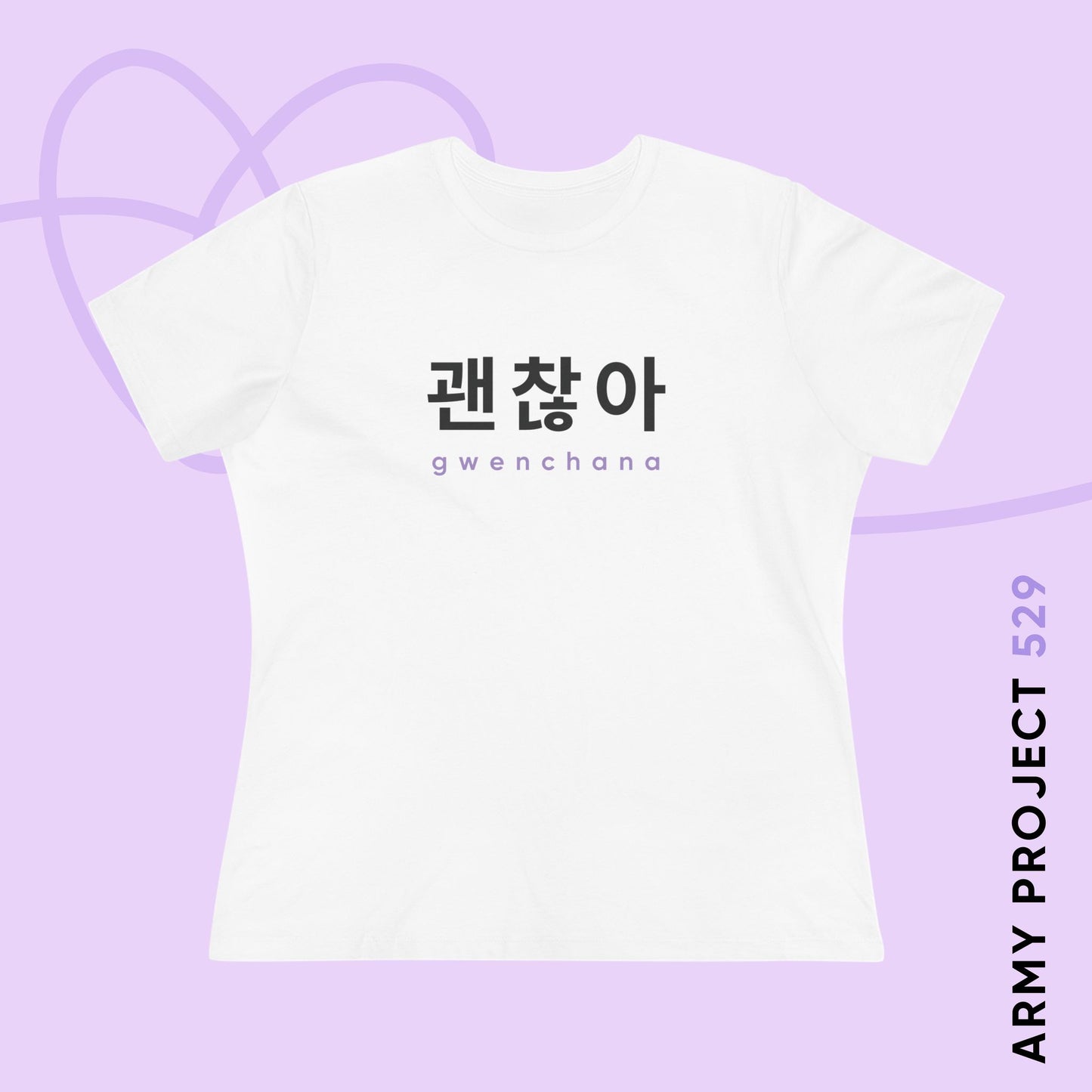 Hangul Women's Tee - Gwenchana 'It's Okay' - Fanmade BTS Merch - Soft Jersey T-Shirt
