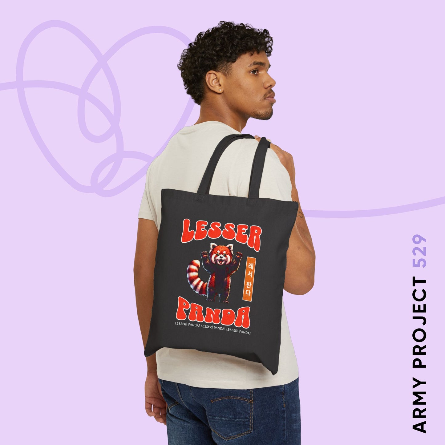 Lesser Panda Cotton Canvas Tote Bag