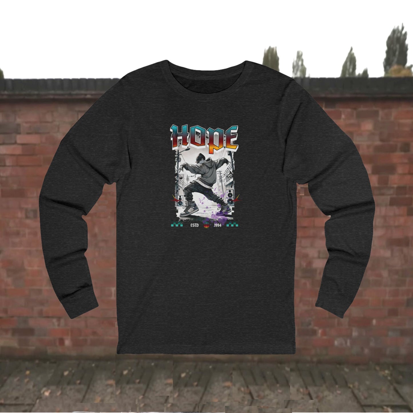 Hobi Long Sleeve Shirt - Fanmade BTS Retro Series - 90s Hip-Hop Aesthetic - Soft Unisex T-Shirt