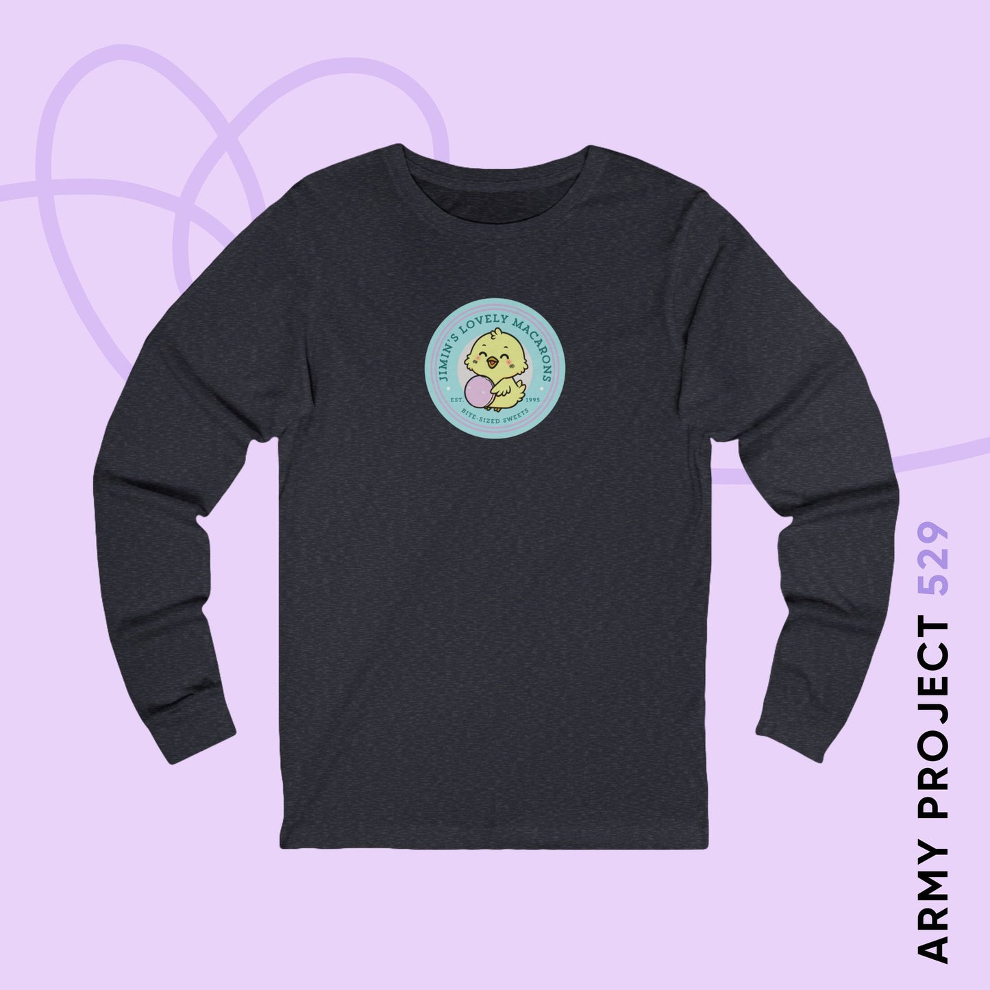 Jimin Long Sleeve Shirt - Cute Fanmade BTS Merch - Jimin's Lovely Macarons - Soft Unisex T-Shirt