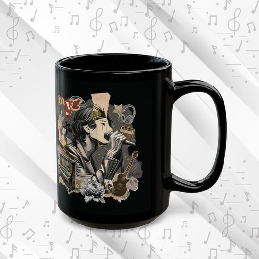 Yoongi Coffee Mug - Fanmade BTS Retro Series - 2010s Rock Aesthetic - 15 oz Ceramic