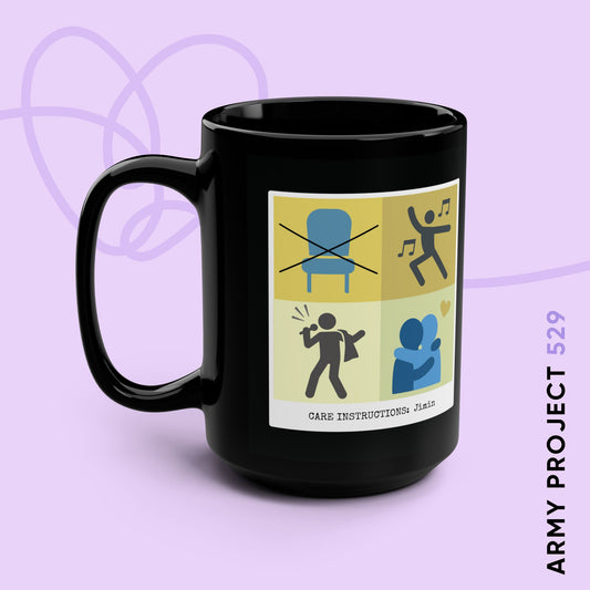 Jimin Coffee Mug - Funny Fanmade BTS Merch - Care Instructions - 15 oz Ceramic