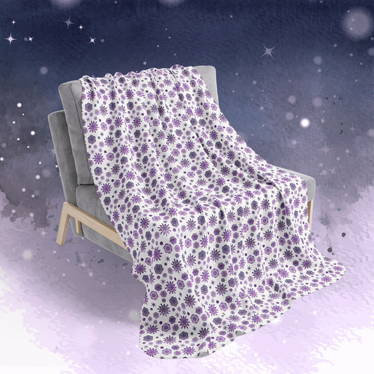 Secret Snowflakes Sherpa Fleece Blanket (White)