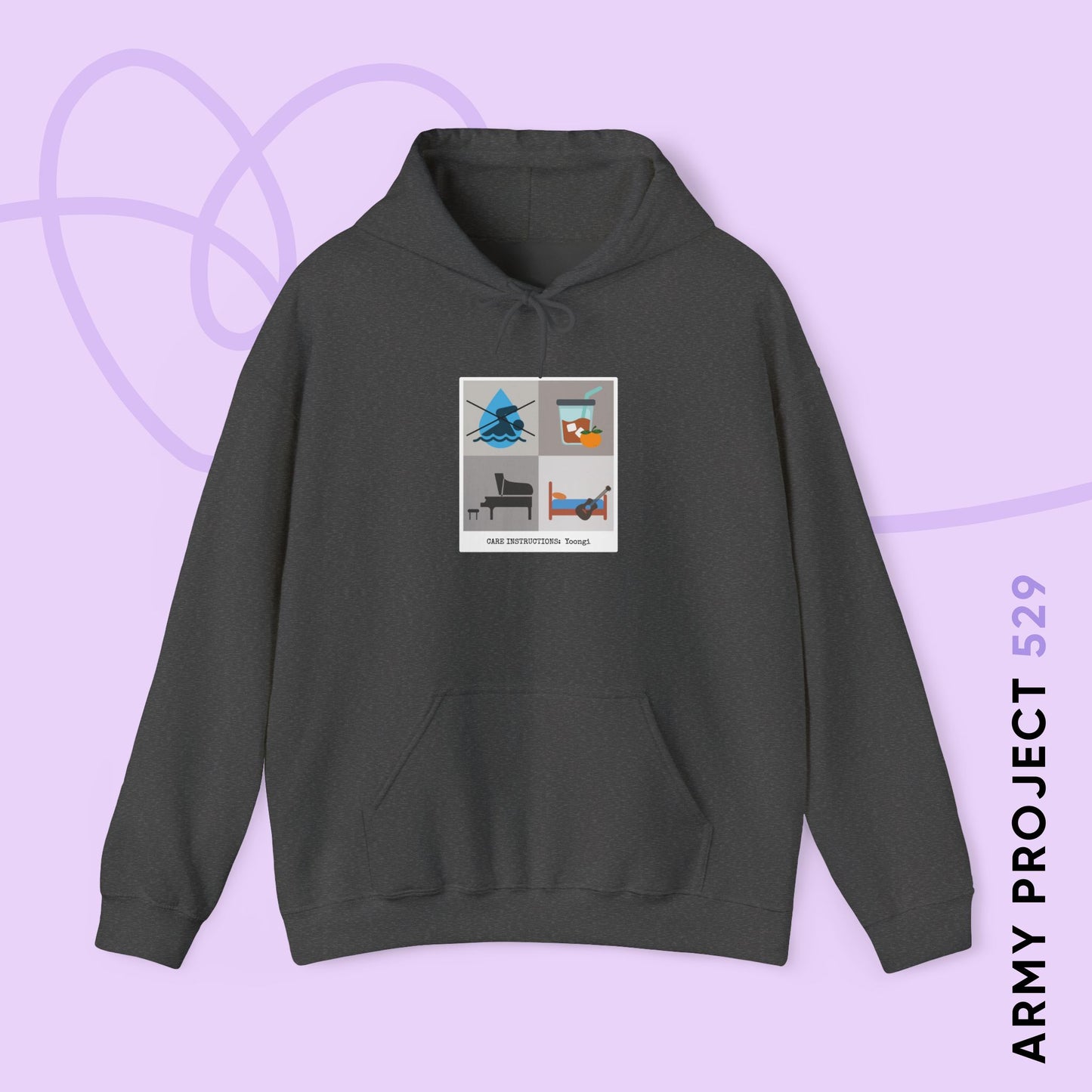 Yoongi Hoodie - Funny Fanmade BTS Merch - Care Instructions - Cozy Unisex Sweatshirt