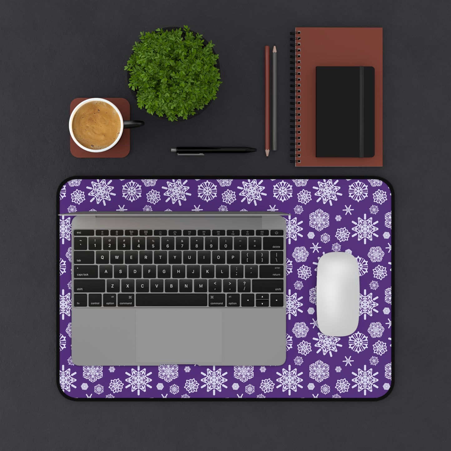 OT7 Desk Mat - Secret Snowflakes (Purple) - Fanmade BTS Desk Accessories