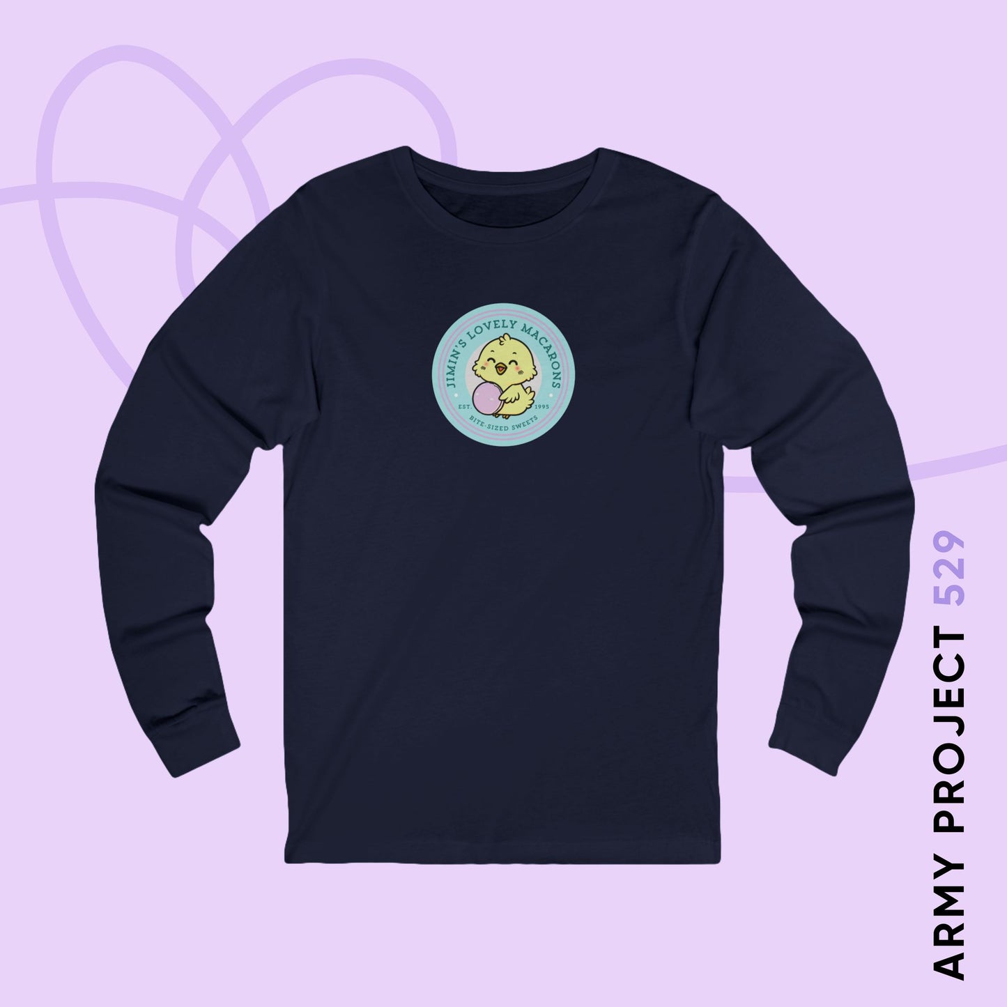 Jimin Long Sleeve Shirt - Cute Fanmade BTS Merch - Jimin's Lovely Macarons - Soft Unisex T-Shirt