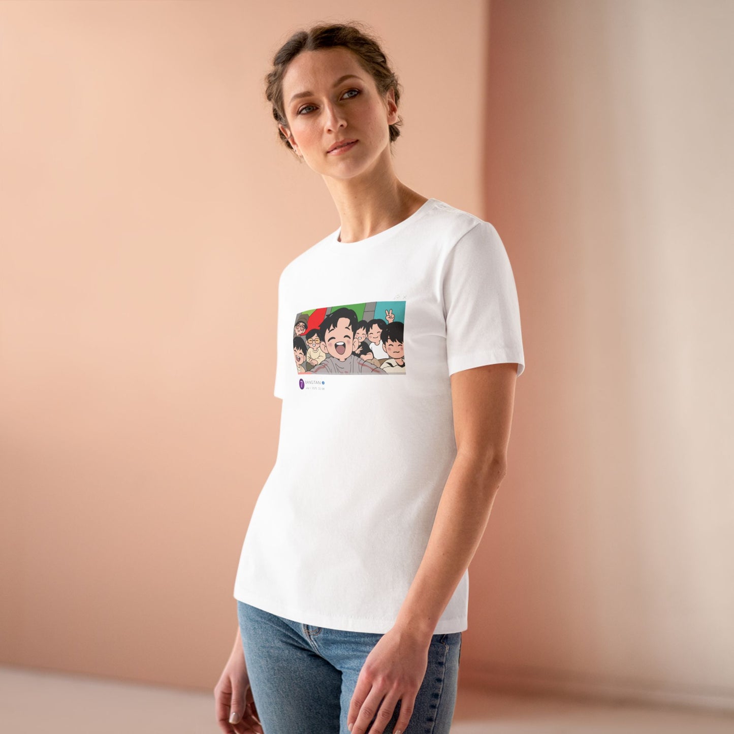 OT7 Reunion Women's Tee - Fanmade BTS Merch - Original Chibi Artwork - Soft Jersey T-Shirt